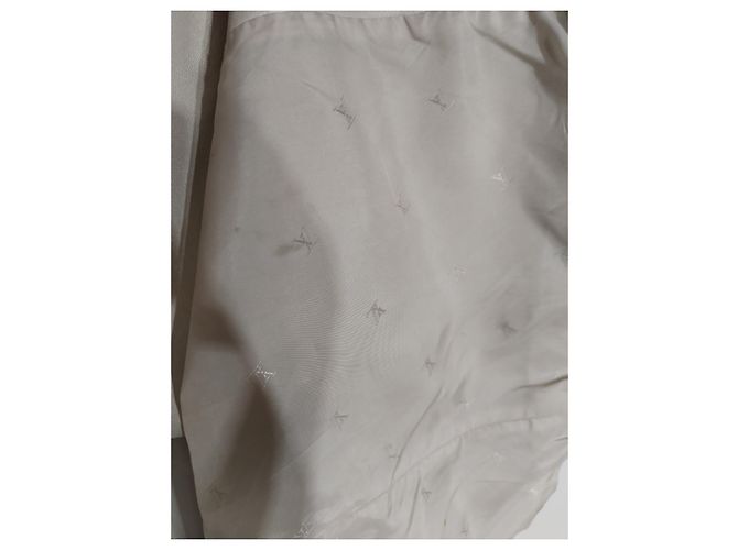 Abrigo Louis Vuitton de cuero de cordero crema Crudo - vista 5