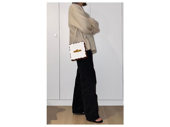 Bottega Veneta Daisey Box Marrone Bianco - vista 17