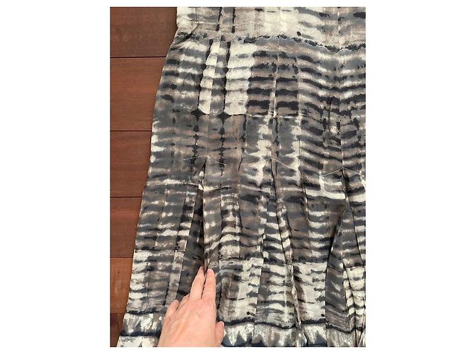 Autre Marque Caractère Sommer Maxikleid aus Viskose Braun Beige Grau - Ansicht 6