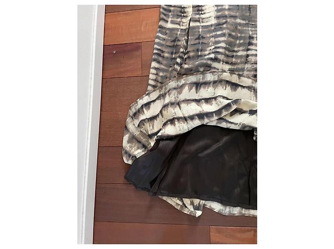 Autre Marque Caractère Sommer Maxikleid aus Viskose Braun Beige Grau - Ansicht 7