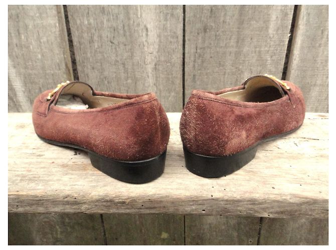 Mocassins Salvatore Ferragamo Gancini daim marron - vue 6