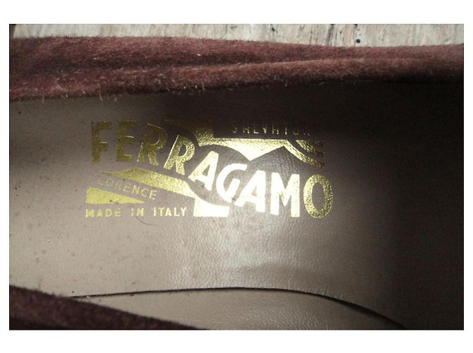 Mocassins Salvatore Ferragamo Gancini daim marron - vue 7