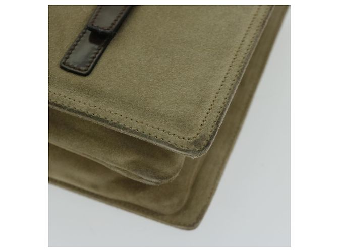 PRADA Borsa A Spalla Camoscio Beige Auth bs12638 - vista 14
