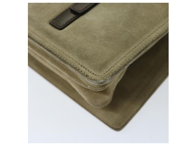 PRADA Borsa A Spalla Camoscio Beige Auth bs12638 - vista 16