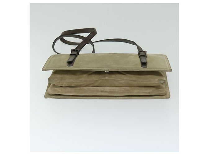 PRADA Borsa A Spalla Camoscio Beige Auth bs12638 - vista 5