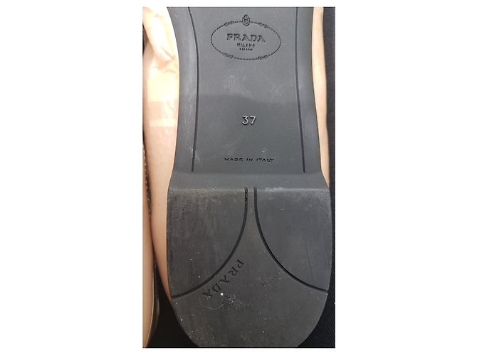 Prada Bailarinas de cuero charol rosa beige empolvado Melocotón - vista 5