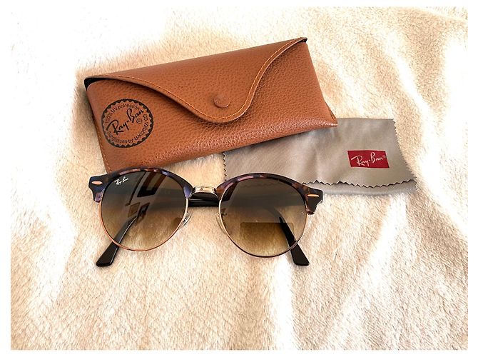 Occhiali da sole Ray-Ban Clubround Marrone Blu Acetato - vista 2