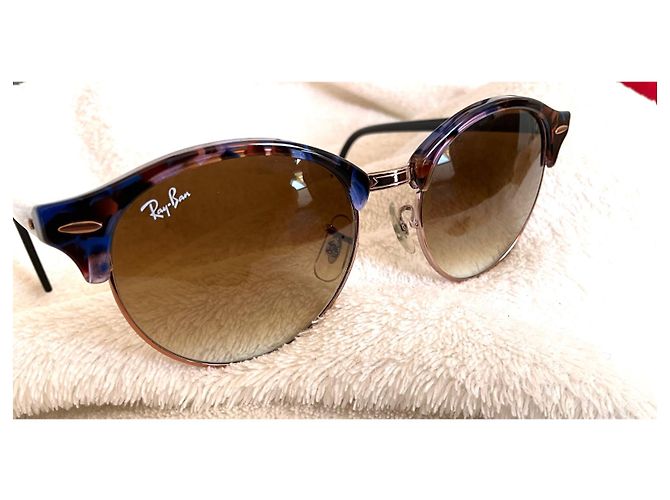 Occhiali da sole Ray-Ban Clubround Marrone Blu Acetato - vista 3