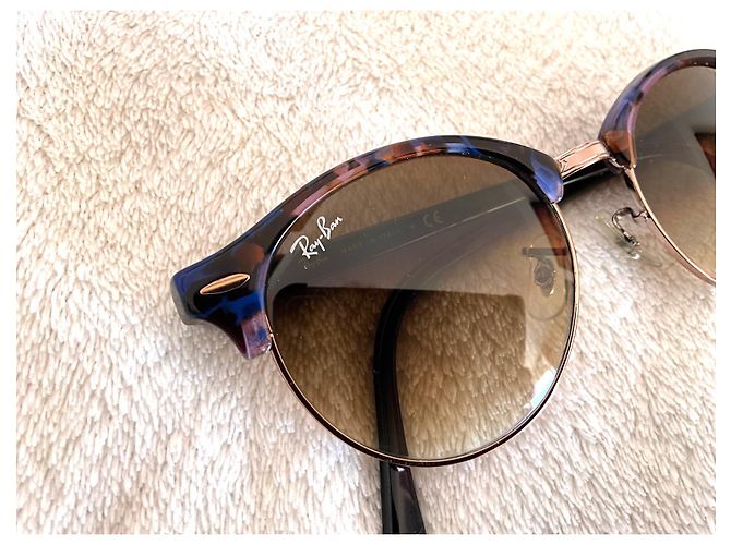 Occhiali da sole Ray-Ban Clubround Marrone Blu Acetato - vista 4