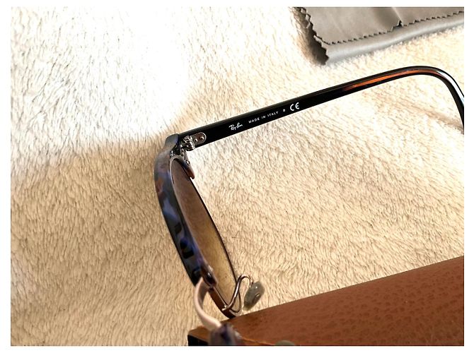 Occhiali da sole Ray-Ban Clubround Marrone Blu Acetato - vista 6