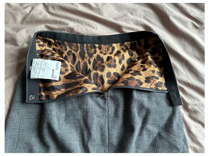 Dolce & Gabbana Falda recta gris D&G T.42 - vista 3
