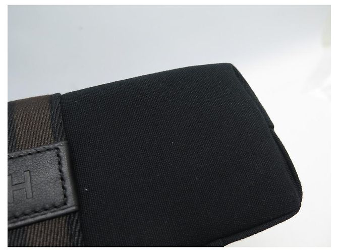 Hermès BORSA A MANO HERMES TROCA MM CABAS IN TELA E PELLE NERA BORSA A MANO TOTE Nero - vista 11