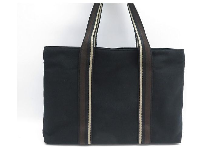 Hermès BORSA A MANO HERMES TROCA MM CABAS IN TELA E PELLE NERA BORSA A MANO TOTE Nero - vista 2
