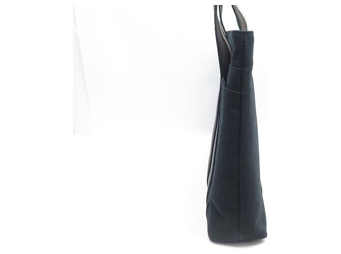 Hermès BORSA A MANO HERMES TROCA MM CABAS IN TELA E PELLE NERA BORSA A MANO TOTE Nero - vista 3