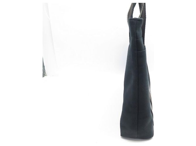 Hermès BORSA A MANO HERMES TROCA MM CABAS IN TELA E PELLE NERA BORSA A MANO TOTE Nero - vista 4