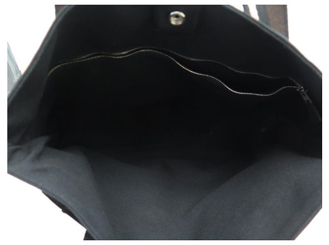 Hermès BORSA A MANO HERMES TROCA MM CABAS IN TELA E PELLE NERA BORSA A MANO TOTE Nero - vista 7