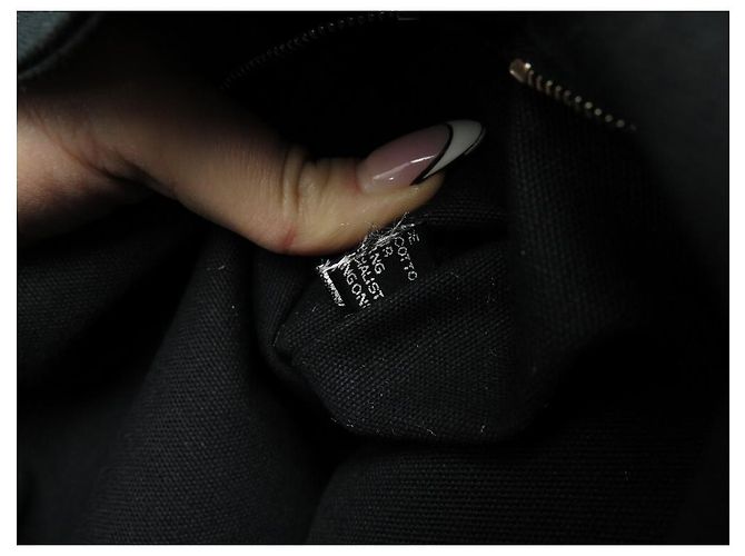 Hermès BORSA A MANO HERMES TROCA MM CABAS IN TELA E PELLE NERA BORSA A MANO TOTE Nero - vista 8