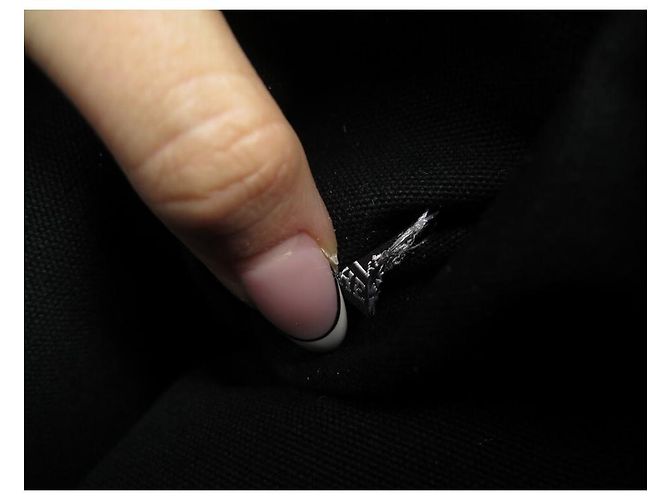 Hermès BORSA A MANO HERMES TROCA MM CABAS IN TELA E PELLE NERA BORSA A MANO TOTE Nero - vista 9