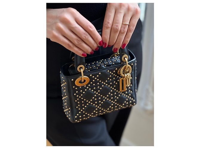 Mini Lady Dior bestückt schwarz - Ansicht 2