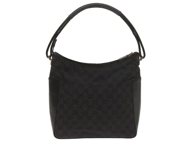 Gucci Borsa a tracolla in tela GG nera 001 3766 2123 auth 68595 Nero - vista 2