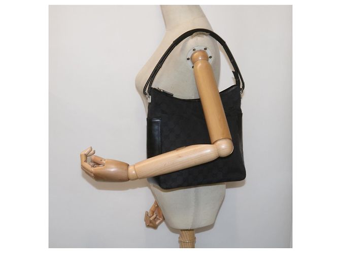 Gucci Borsa a tracolla in tela GG nera 001 3766 2123 auth 68595 Nero - vista 23