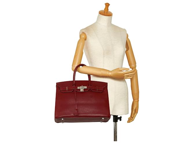Birkin Hermès HERMES Handbags Timeless/classique Red - view 11