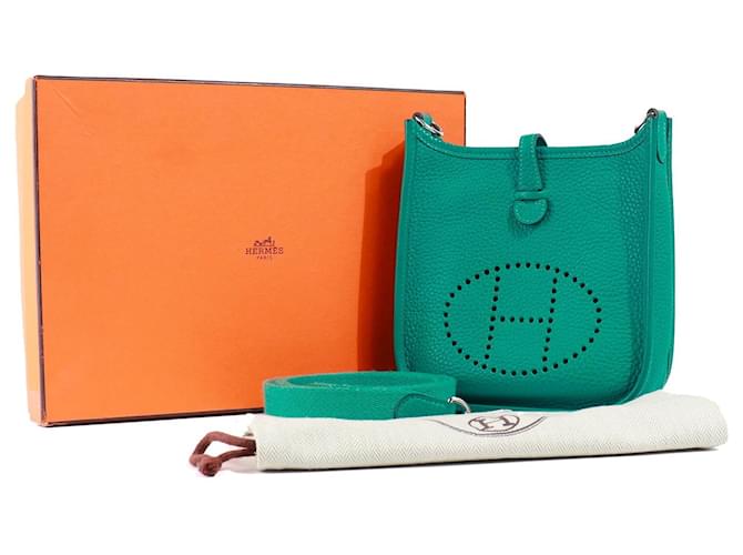 Hermès HERMES Sacs à main Mini Evelyne Vert - vue 10