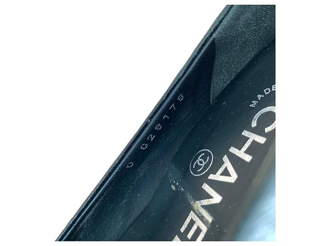 Décolleté Chanel in pelle nera con zeppa e punta in sughero 38 Nero - vista 5