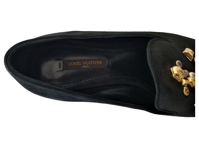 Scarpa piatta in camoscio Louis Vuitton Nero - vista 4