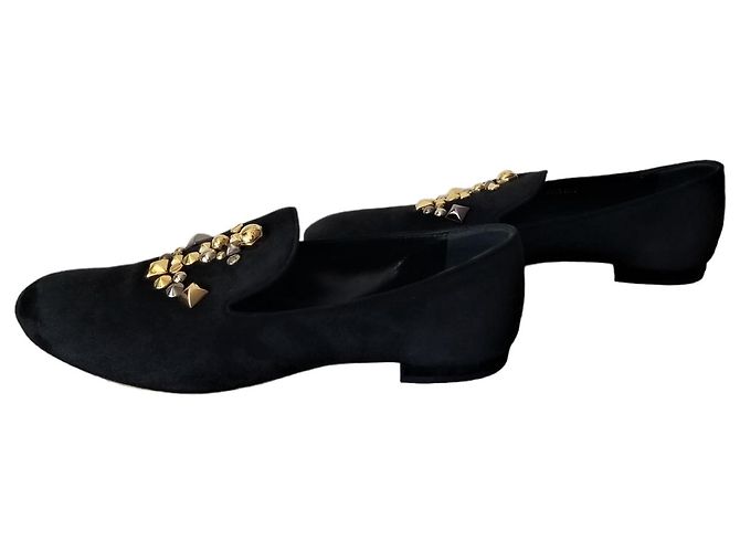 Scarpa piatta in camoscio Louis Vuitton Nero - vista 6