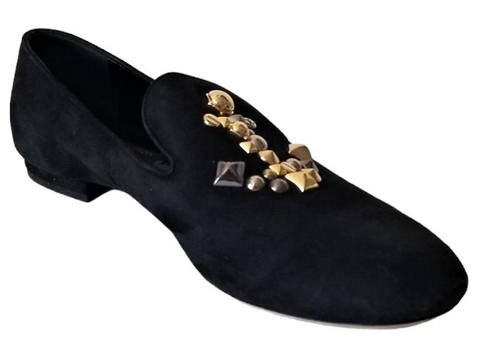 Scarpa piatta in camoscio Louis Vuitton Nero - vista 9