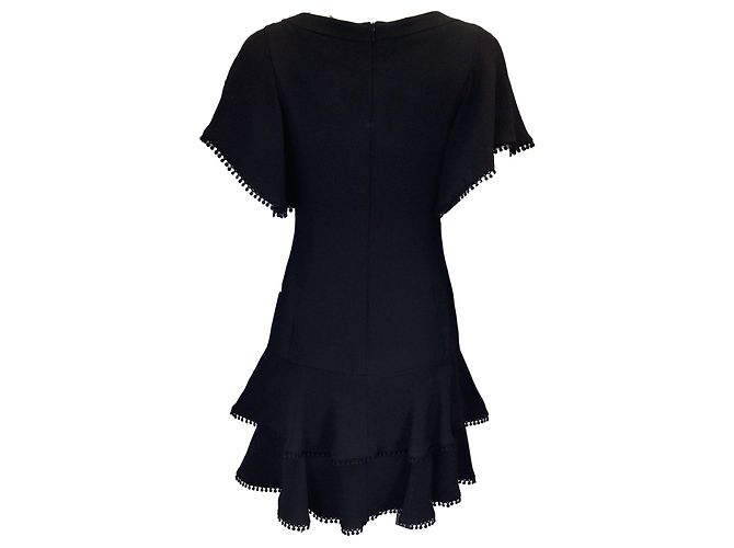 J. Mendel – Schwarzes Crêpe-Kleid mit Rüschen - Ansicht 3