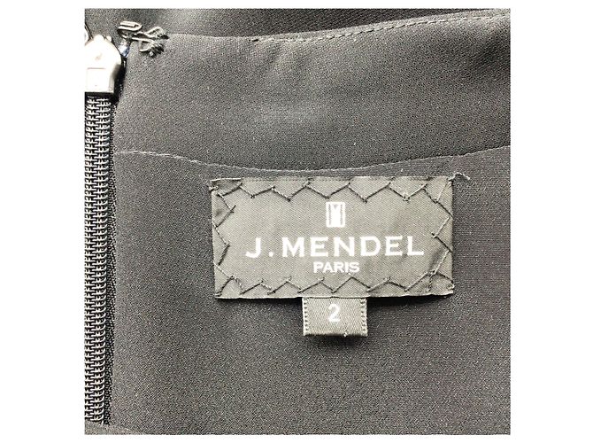 J. Mendel – Schwarzes Crêpe-Kleid mit Rüschen - Ansicht 4