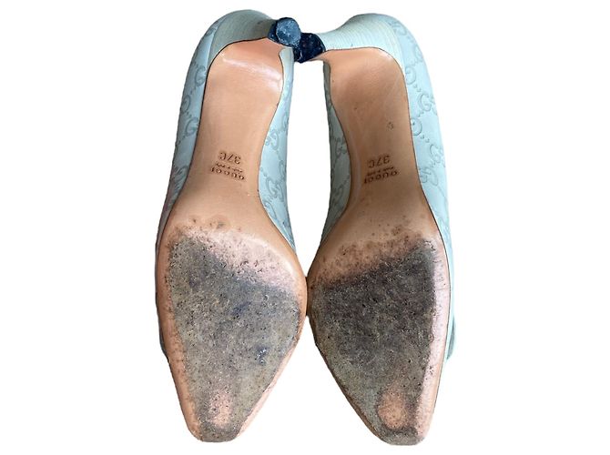Décolleté Gucci in pelle bianca con monogramma GG Bianco - vista 12