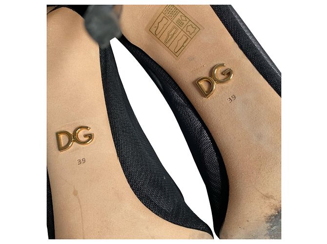 Dolce & Gabbana Stivaletti in pelle e tulle neri 39 Nero - vista 2