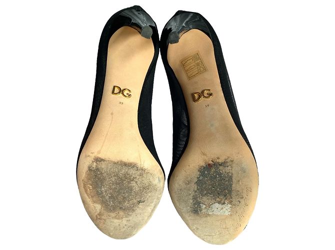 Dolce & Gabbana Stivaletti in pelle e tulle neri 39 Nero - vista 4