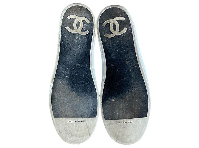 Sneakers slip on Chanel in pelle nera e bianca Nero Bianco - vista 3