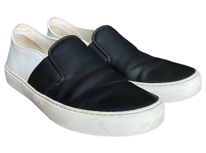 Sneakers slip on Chanel in pelle nera e bianca Nero Bianco - vista 7