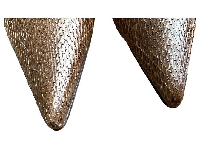 Dolce & Gabbana Pumps aus braunem Pythonleder mit spitzer Kappe - Ansicht 5