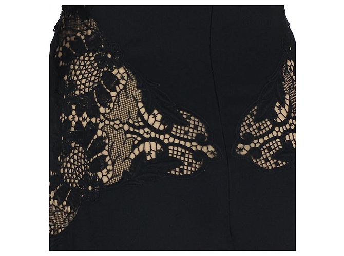 Stella Mc Cartney Stella McCartney Black Intricate Lace Detailed Puddle Train Gown Dress - view 11