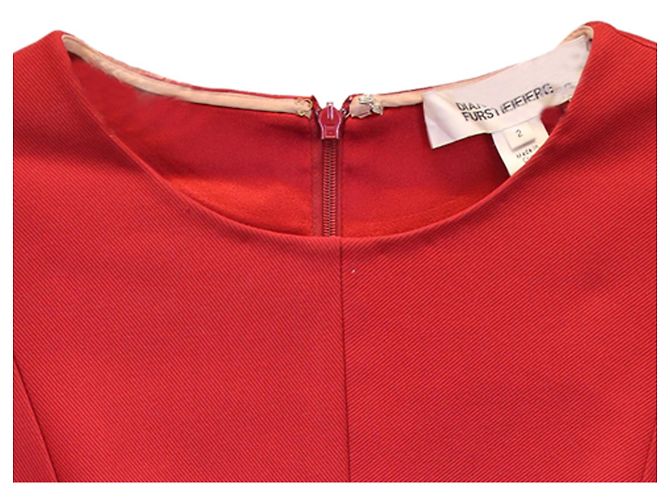 Diane Von Furstenberg Minivestido Carpreena Ponte de viscosa roja - vista 2