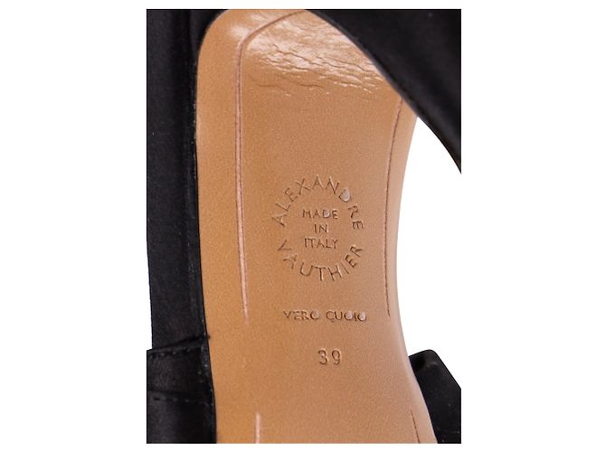 Alexandre Vauthier Lola verzierte Pantoletten aus schwarzem Satin - Ansicht 7