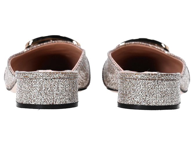 Mules Casadei Alexa con tacco basso in glitter oro - vista 4