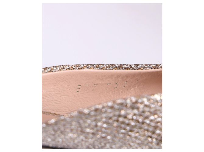 Mules Casadei Alexa con tacco basso in glitter oro - vista 7