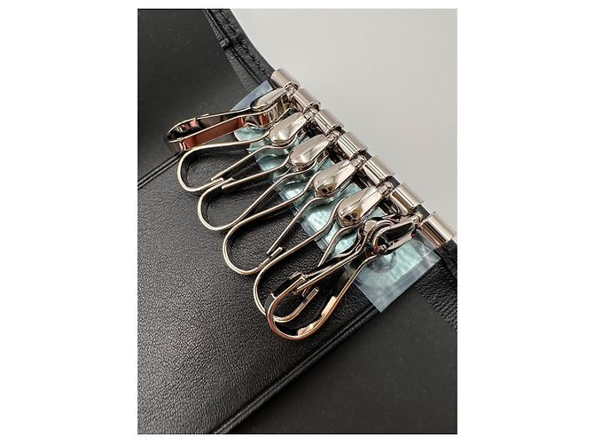 Alfred Dunhill Portachiavi Dunhill pelle nera liscia - vista 7