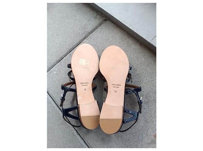 Sandali Laurence Dacade in pelle vernice blu navy - vista 10