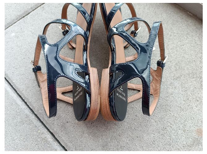 Sandali Laurence Dacade in pelle vernice blu navy - vista 4