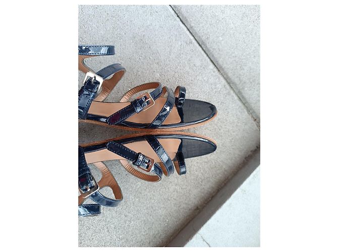 Sandali Laurence Dacade in pelle vernice blu navy - vista 6