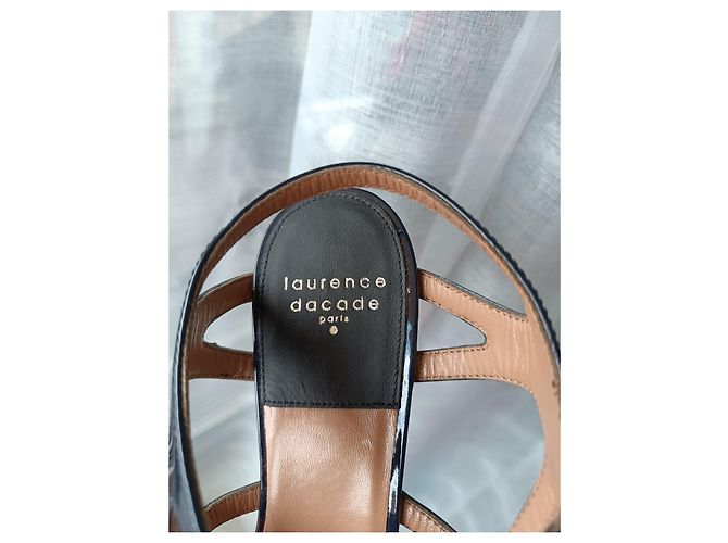 Sandali Laurence Dacade in pelle vernice blu navy - vista 8