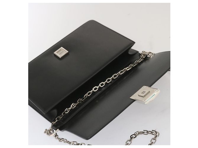 GIVENCHY Bolso de hombro con cadena Cuero Negro Auth am5976 - vista 15